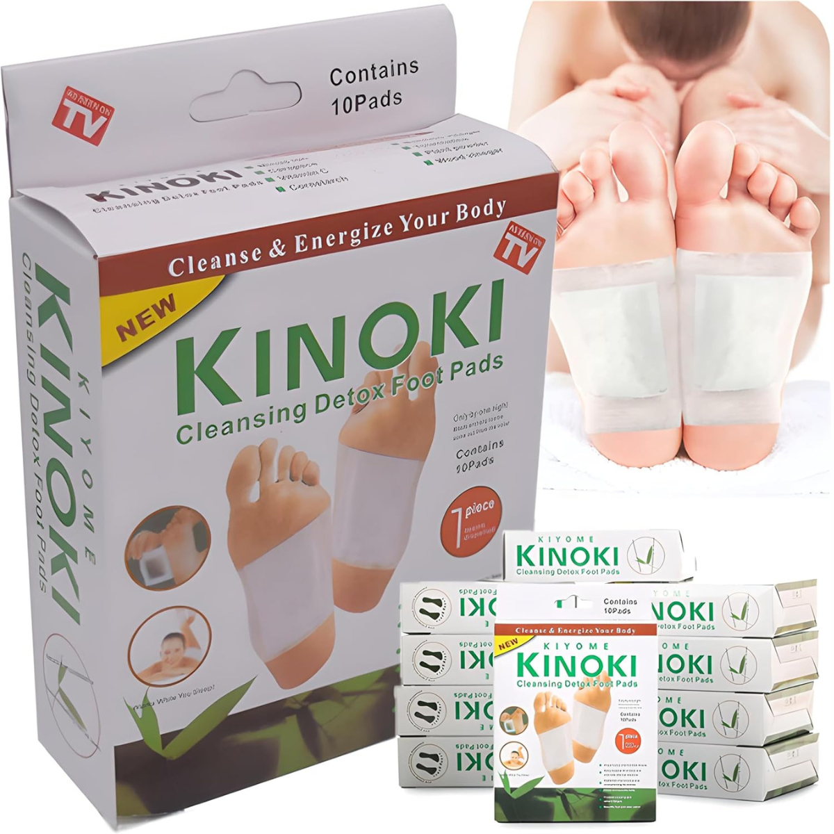 PACK 10 CAJAS 100 PARCHES KINOKI PARA PIES