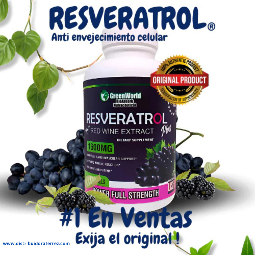 RESVERATROL 100 CÁPSULAS - ANTI ENVEJECIMIENTO CELULAR